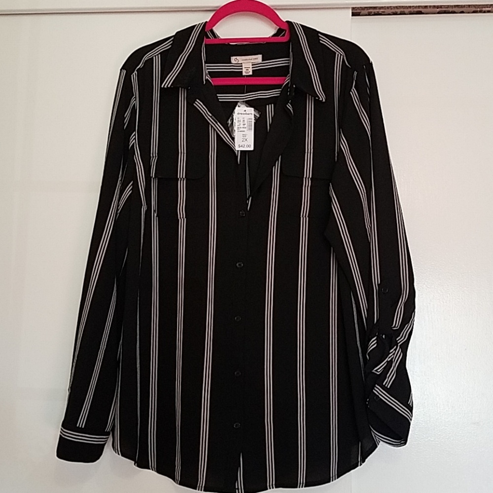Women's Plus Size Button-up Blouse